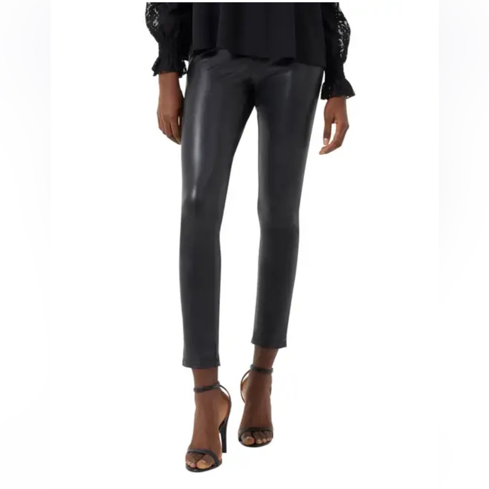 French Connection Vegan Leather  Skinny Pants. Black, size 8